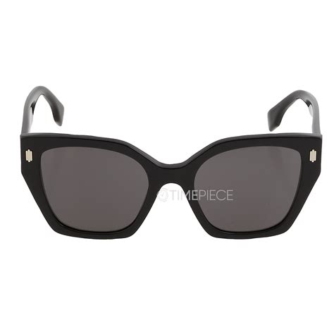 FENDI Smoke Cat Eye Ladies Sunglasses FE40070I 01A 54